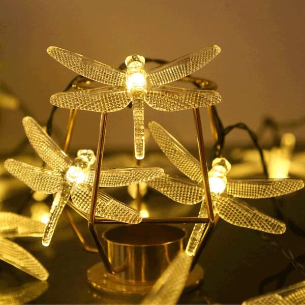 50 LED solcellelamper udendørs med guldsmede