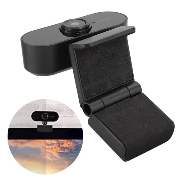 Teräväpiirtoinen USB-webkamera mikrofonilla videopuheluihin (musta)