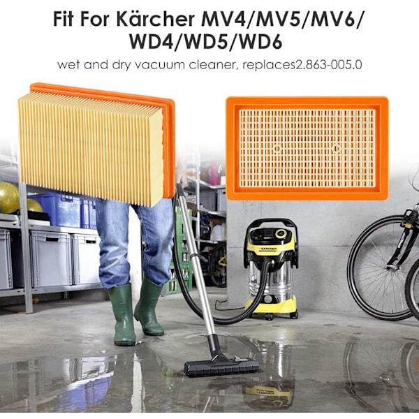 HEPA-filter til Kärcher NT25/NT35/NT45 2-pak