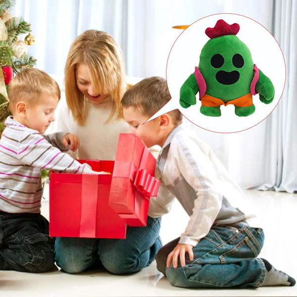 Kaktus plyschdocka fylld leksak kaktus anime spel spik plyschdocka barn födelsedagspresent grön 20cm
