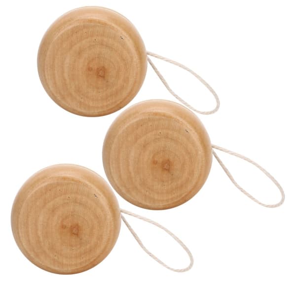 Træ Yo-Yo Sæt - 3 Dele, Håndlavet, Mini Rund Form, DIY Håndværk til Babyer