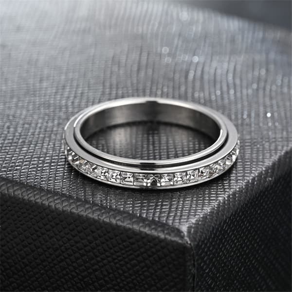Roterbar antistressring Sølv 16,5 mm