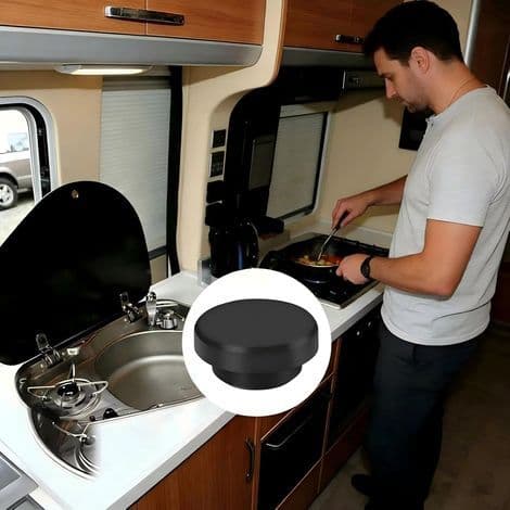24 stk. 8 mm gummikappe skruelåg til autocamper-komfuretilbehør kompatibel med Dometic og Smev (sort)