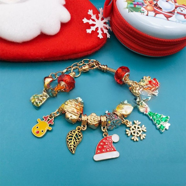 Julkalender 24-delad julserie armband tecknade pärlor set julstrumpor