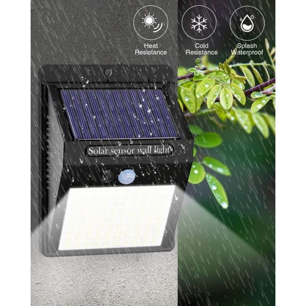 【5-pakning】Utendørs solcellelamper, 3 moduser, bevegelsessensor utendørslys, 100 LED, vanntette solcellelamper, kraftig solcelleflomlys for hagesikkerhet