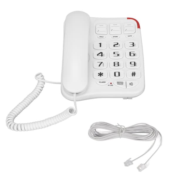 Fastnettelefon med forstærket lyd, ledning, store knapper og 3 billedknapper