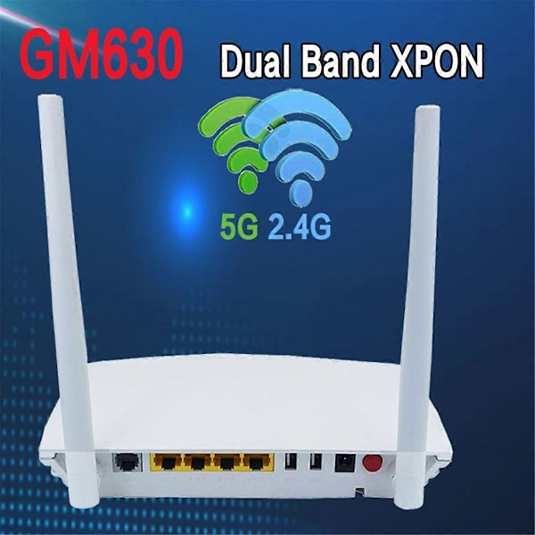XPON Gpon EPON Onu til GM630 Dual Band 4GE WLAN+2.4g&5g WIFI EPON Optisk Netværksterminal EU Stik