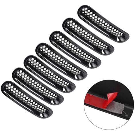 7 stk. ABS Sort Grill Sort Frontkofanger Grill Til JK 2007-2017