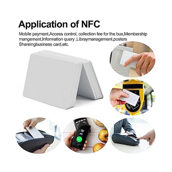 50 st NFC-kort tomma 215 NFC-kort 215 taggar Omskrivbara NFC-kort 504 byte minne för alla NFC-aktiverade enheter