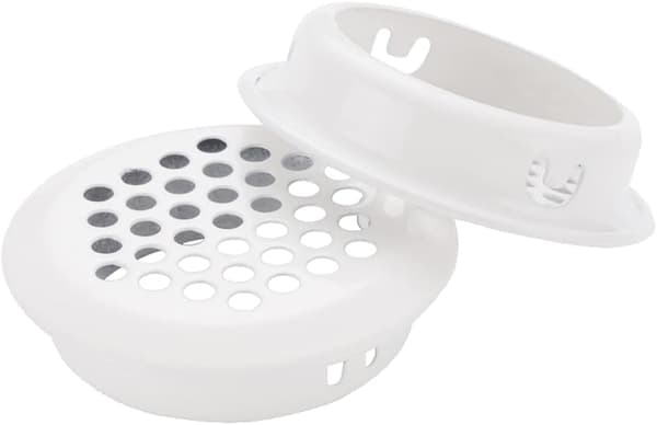 Ventilationsriste 20 stk. Ventilationsriste 35mm Ventilationsriste Ventilationsriste Ventilationsriste Huller Rustfrit Stål Hvid Rund