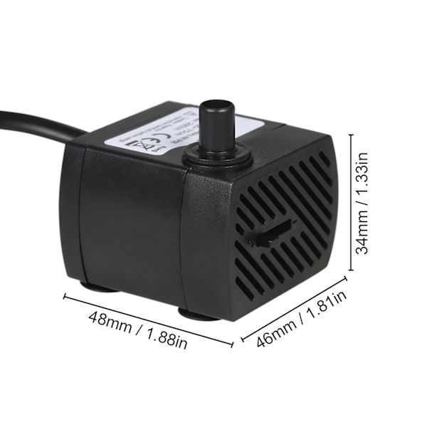 350L/H 5W Submersibel Vattenpump för Akvarium, Bordssprutfontäner, Dammar, Vattenträdgårdar, Hydroponiska System