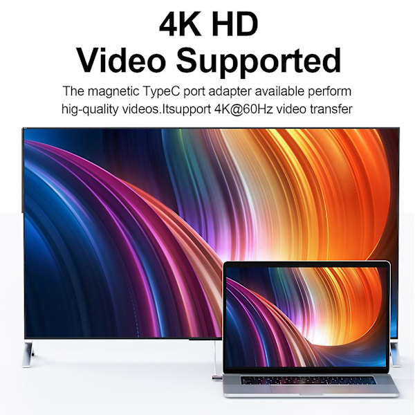 Magnetisk USB C-adapter Höger Vinkelkontakt Stöd PD 100W Snabbladdning USB C Mobila Bärbara Datorer Surfplattor