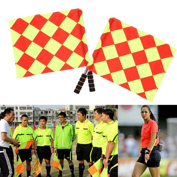 Fodbolddommerflag sæt med opbevaringstaske (2 stk)
