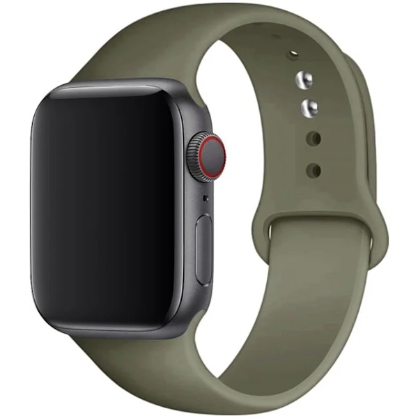 Silikonrem för Apple Watch Band 45mm 44mm 42mm 49mm 41mm 40mm 38mm armband iwatch Series 8 7 9 SE 4 3 5 Ultra 6 Khaki Khaki