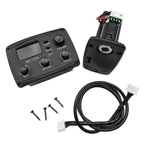 -17A Akustisk Gitar EQ Forforsterker, med Digital Stemmestemmer 3-bånds EQ Equalizer med Stemmer Gitar
