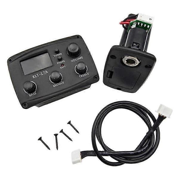 -17A Akustisk Gitarr EQ Förförstärkare, med Digital Procedding Tuner 3-bands EQ Equalizer med Tuner Gitarr