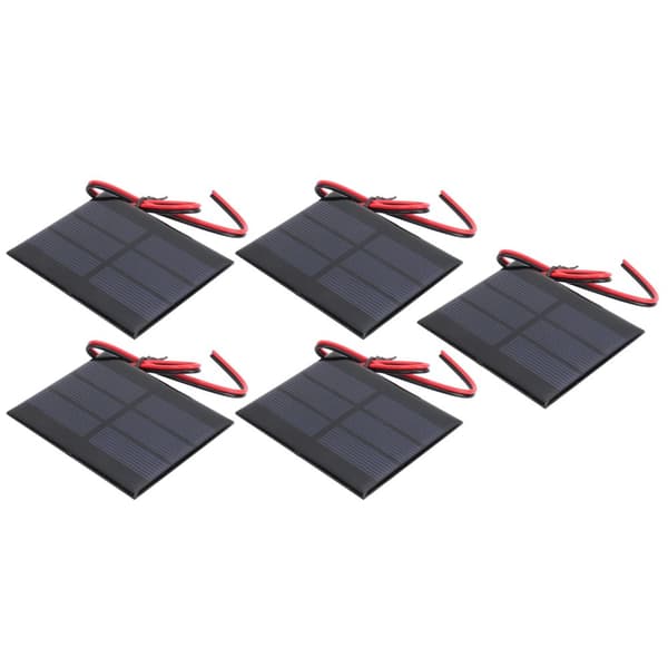 Mini solpanel - 5 stk - 1,5 V DC - 0,65 W - 60 x 80 x 3 MM - med 30 cm kabel