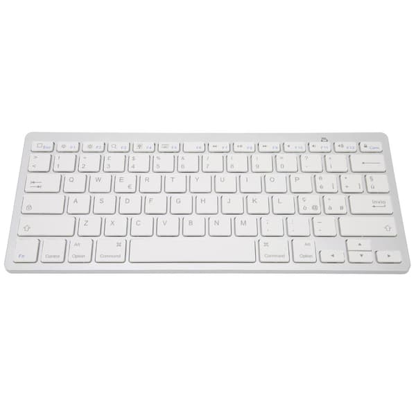 Ultratunt, bärbart, vitt trådlöst tangentbord - Mini 78 tangenter för Android, iOS, Windows och OS X