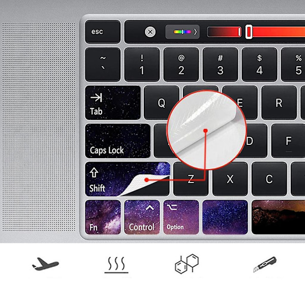 Notesbog Engelsk Tastatur Klistermærke Knap Klistermærke Til Macair Computer Klistermærke2