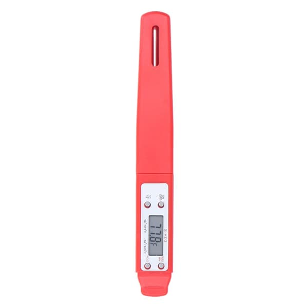 High-precision digital food thermometer - Automatic calibration, pen model, red