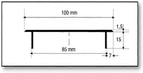 Ventilationsrist Aluminium 100 mm x 1000 mm Sort