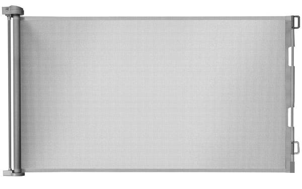 Rullbar sikkerhetsgrind 160 cm for trapp og døråpning, grå