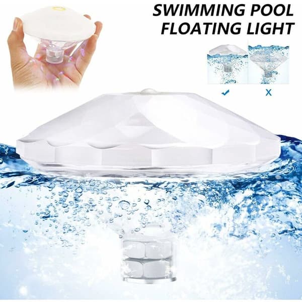 Flydende farve poollys, Disco badekarlys, IP68 nedsænkbart LED-lys, Undervands LED-lys med 7 tilstande til badeværelse, pool og spa (1 stk.)