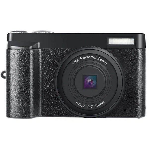 4K Digital Camera with 48MP, 3\" Rotatable Screen & Smart Shooting Functions Black, compatible with Huawei