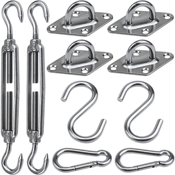 Solsejl Hardware Kit, 304 Rustfrit Stål M6 S-krog til Udendørs Have Markise Parasol