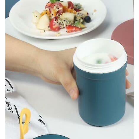 Portabel Bento Box Silikon Termos Matlåda Matbehållare Läcksäker Matlåda (Blå)