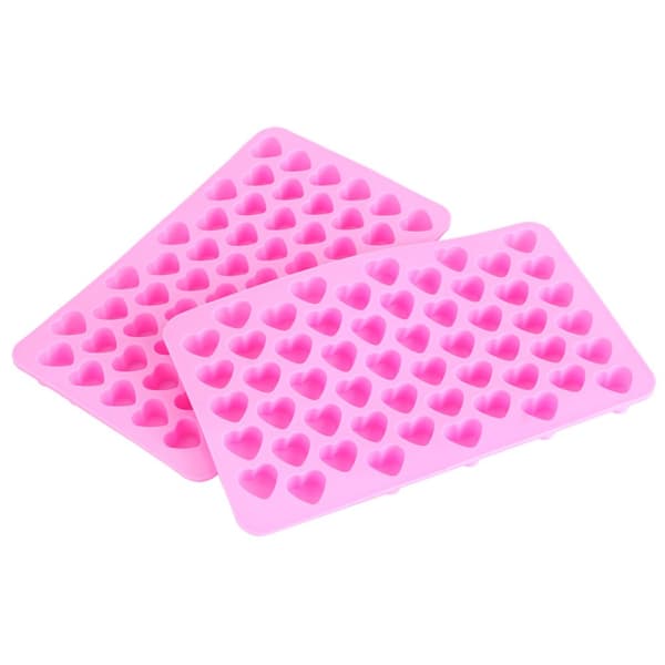 Non-stick hjerteformet silikone chokolade kageform - 55 huller