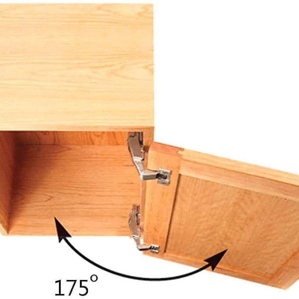 2 st 175 Graders Scharnierer Ramlösa Skåpsdörrar Scharnierer Dolda Hydrauliskt Justerbara Monteringsscharnierer Nya