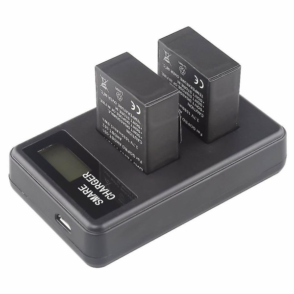 Bærbar LCD Dobbelt Batterilader til GoPro Hero 3 3+ AHDBT-201 AHDBT-301 Kamera