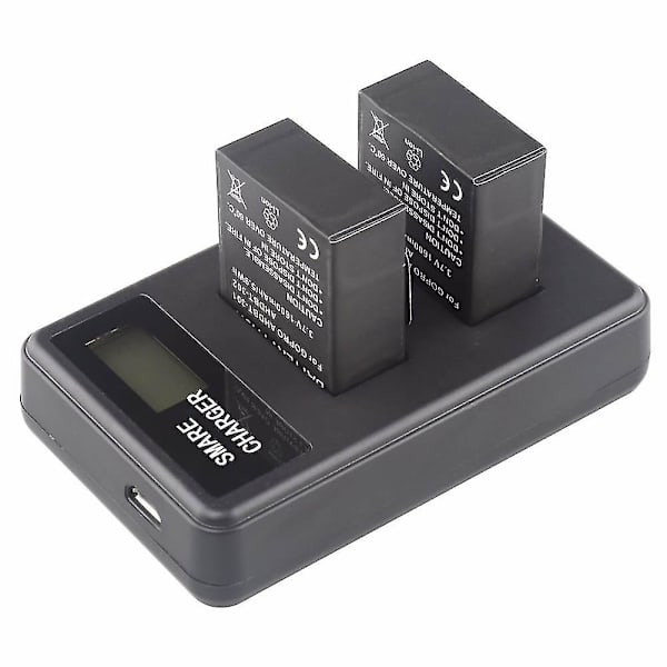 Portabel LCD-laddare med dubbla batterier för Gopro Hero 3 3+ Ahdbt-201 Ahdbt-301-kamera