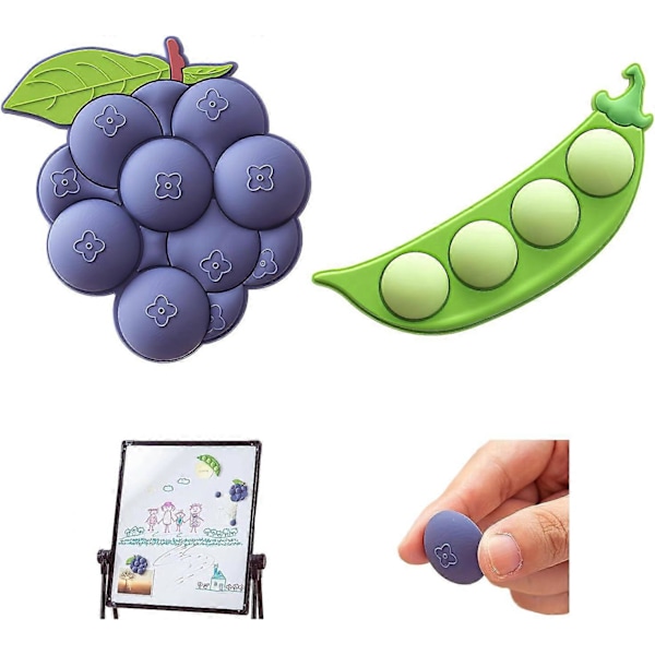 4 in 1 magneettinen viestitarra, jääkaappimagneetit valmistettu kestävästä PVC-pehmeästä kumista ja magneeteista, sopii jääkaappeihin, mikroaaltouuneihin, (2 kpl)