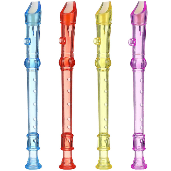 12 Pcs Soprano Recorder Instruments Transparent Flutes Musical Instruments Early Education Develop Recorders Musical Educational Toys For Kids