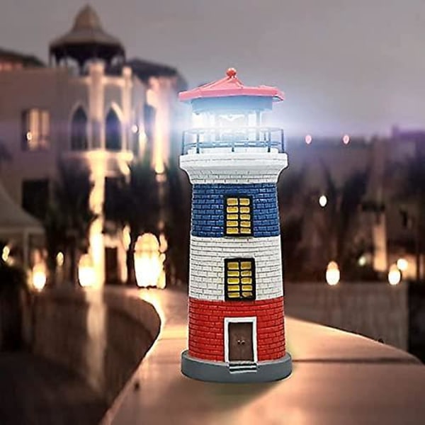 Ny produkt, Solar Lighthouse Garden Lighthouse Solar LED-belysning Roterande dekorativ landskapslampa