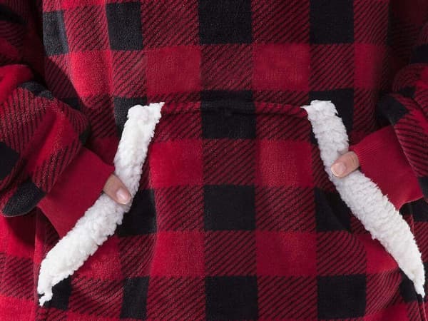 Fleece hettegenser XXL - Varm oversized fleece med hette