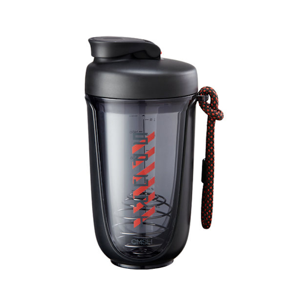 590ml Gåva Med Blandningsboll Läckagesäker Sportvattenflaska Protein Shaker - Svart