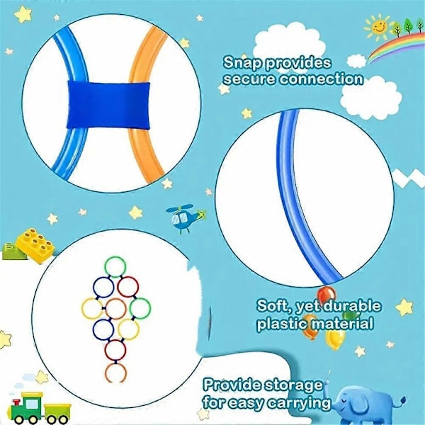 Hopphage Set Hopphage Ring Spel med Hopphage Kopplingar Förvaringsväska Utomhus Inomhus Hinderbana för Barn Lekplats Balans Smidighetsträning