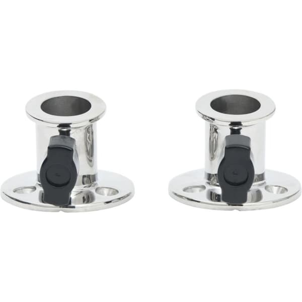 Rund bimini-base til 26 mm rør, 2 stk., rustfrit stål