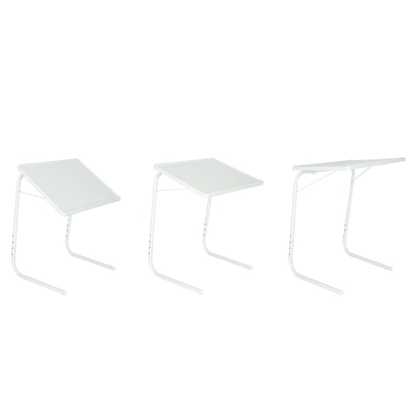 Foldable laptop table side table adjustable height/angle 52x40 cm white