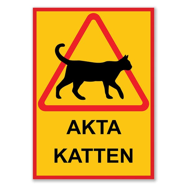 Kissa Kyltti / Varoituskyltti Kissa - Kyltti Monivärinen