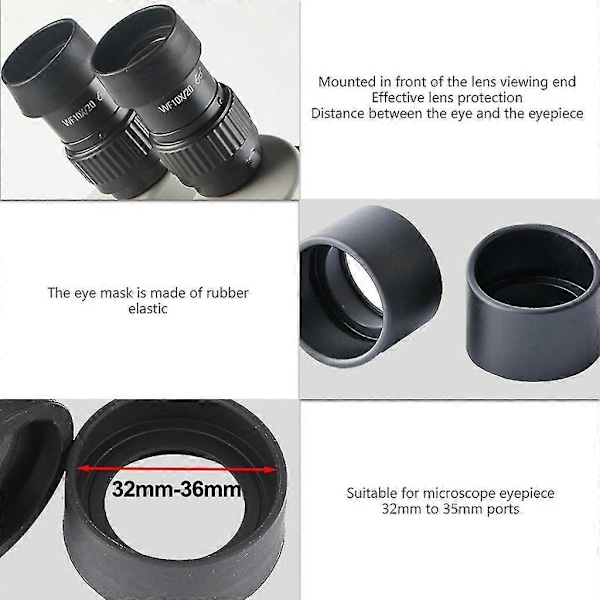 Gummikåpa för mikroskopbinokulär 32-36mm Cylinderögon skydd Ögonskydd