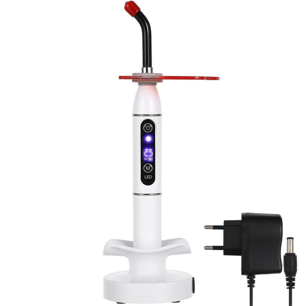 Trådlös sladdlös uppladdningsbar dental stelnande ortodonti Inbyggd LED-härdningslampa Maskinhärdningslampa med Eu-adapter (vit)