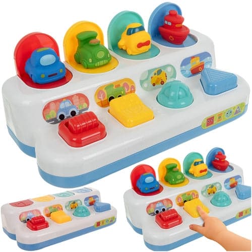 Pop-up Cars 4-in-1 Interactive Activity Toy 18 Months+ Plastic