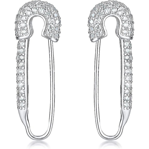 Cz Sikkerhedsnål Brusk Sterling Sølv Hoops Øreringe Til Kvinder Piger Sarte Cubic Zirconia Hængende Drop Hypoallergen Stud Post Krystal Huggie Mode
