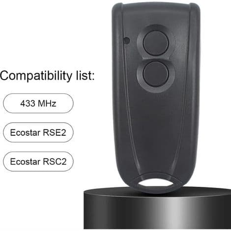 Fjernkontroll - Garasjeportåpner - For Ecostar RSE2 RSC2 433,92 MHz rullende kode - 1 stk