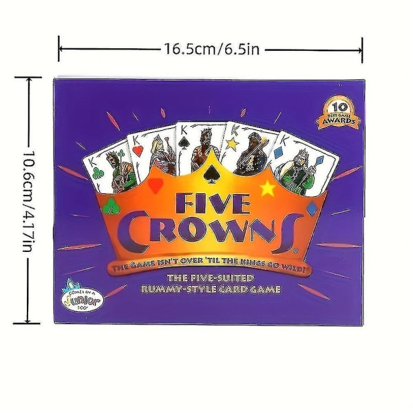 Five Crowns - Spillet er ikke over før kongene går amok! - 5 kortspill i Rummy-stil - Klassisk familieselskapsspill - For aldre 8+