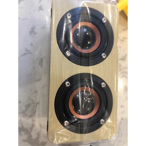 Deqi W5 bluetooth-högtalare - Trämaterial Dubbla horn Handsfree-samtalsfunktion
